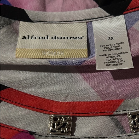 Alfred Dunner Dunner Asymmetric Women’s Top Tunic 3/4 Sleeve Size 3XL NWT - Picture 11 of 11